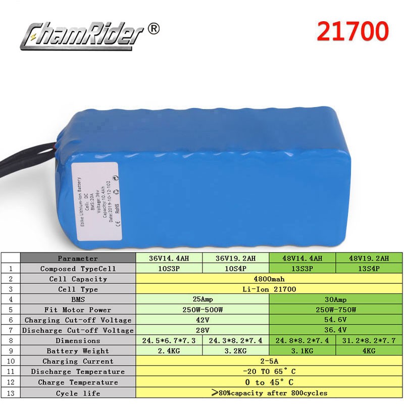 Chamrider Batterie Lithium V V A A Bms Pour V Lo Et Scooter