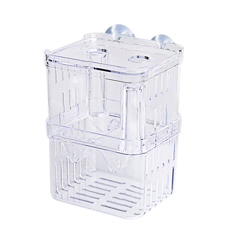 2 Double-Deck Clear Fish Breeding Isolation Box Tank Hatching Incubator ...