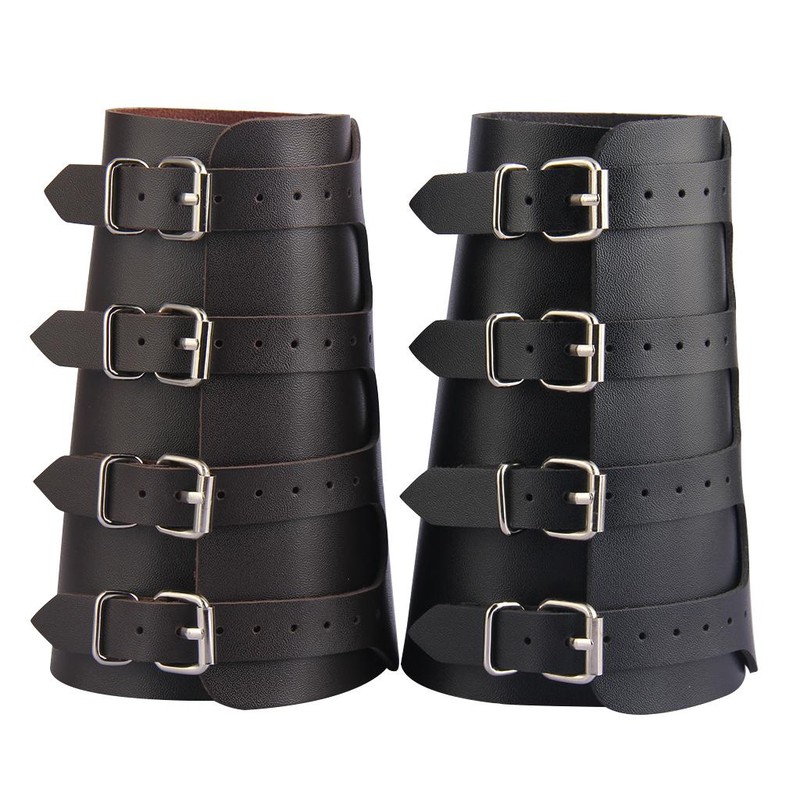 Unisex Pu Leather Gauntlet Wide Bracer Arm Armor Wristband Protector Cuff String Steampunk Bangle Buckle Bracers Cosplay Props Unisex Pu Leather Gauntlet Wide Bracer Arm Armor Wristband Protector Cuff String Steampunk Bangle Buckle Bracers Cosplay Props