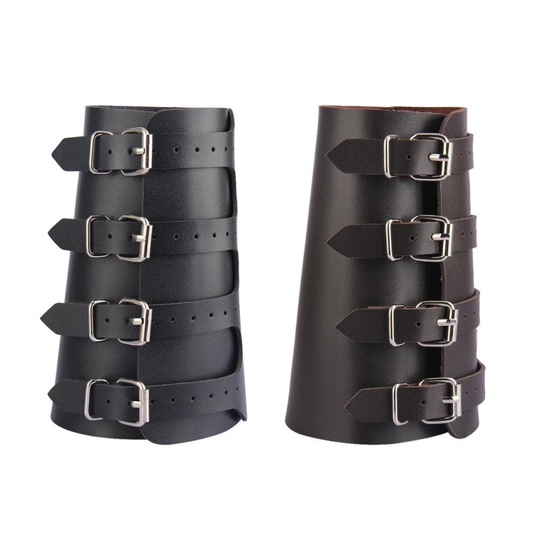 Unisex Pu Leather Gauntlet Wide Bracer Arm Armor Wristband Protector Cuff String Steampunk Bangle Buckle Bracers Cosplay Props Unisex Pu Leather Gauntlet Wide Bracer Arm Armor Wristband Protector Cuff String Steampunk Bangle Buckle Bracers Cosplay Props