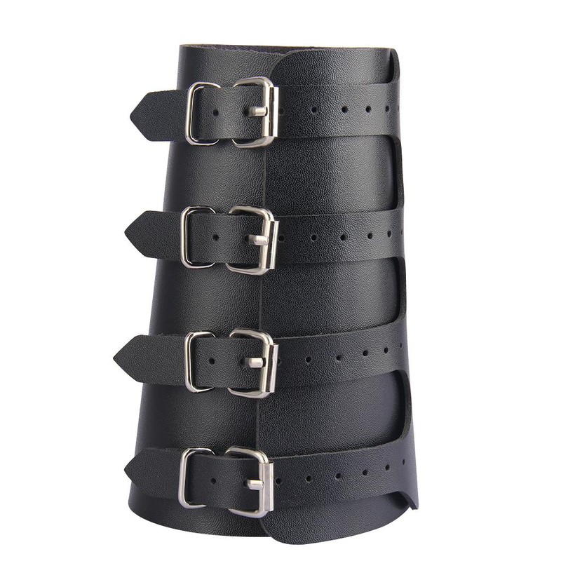 Unisex Pu Leather Gauntlet Wide Bracer Arm Armor Wristband Protector Cuff String Steampunk Bangle Buckle Bracers Cosplay Props Unisex Pu Leather Gauntlet Wide Bracer Arm Armor Wristband Protector Cuff String Steampunk Bangle Buckle Bracers Cosplay Props