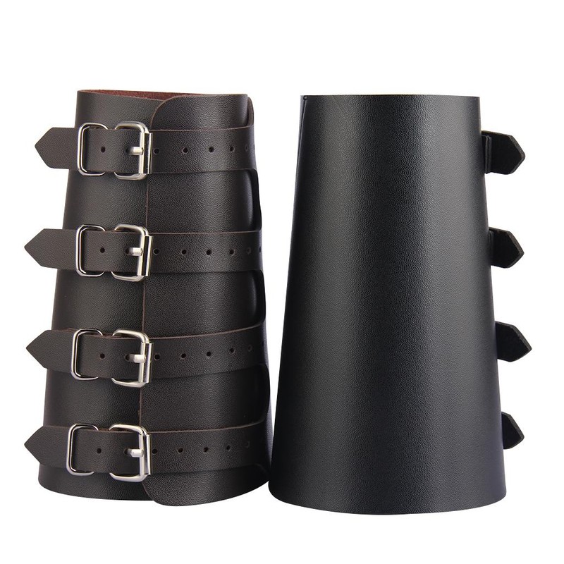 Unisex Pu Leather Gauntlet Wide Bracer Arm Armor Wristband Protector Cuff String Steampunk Bangle Buckle Bracers Cosplay Props Unisex Pu Leather Gauntlet Wide Bracer Arm Armor Wristband Protector Cuff String Steampunk Bangle Buckle Bracers Cosplay Props