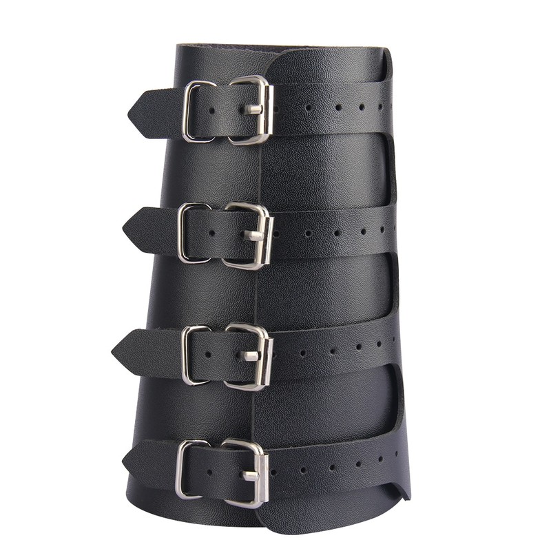 Unisex Leather Gauntlet Wristband Wide Bracer Arm Armor Cuff Bangle Buckle Bracelet Unisex Leather Gauntlet Wristband Wide Bracer Arm Armor Cuff Bangle Buckle Bracelet