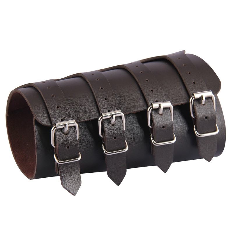 Unisex Leather Gauntlet Wristband Wide Bracer Arm Armor Cuff Bangle Buckle Bracelet Unisex Leather Gauntlet Wristband Wide Bracer Arm Armor Cuff Bangle Buckle Bracelet