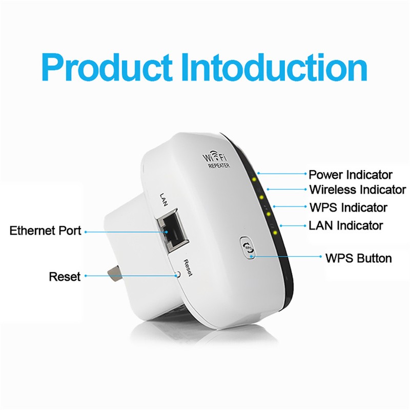 WiFi Range Extender/Wireless 300Mbps Access Point 2.4GHz High Speed Network - Milk White