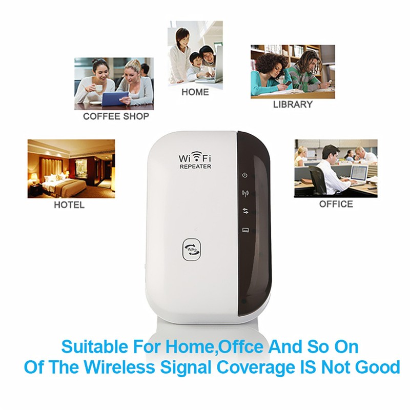 WiFi Range Extender/Wireless 300Mbps Access Point 2.4GHz High Speed Network - Milk White