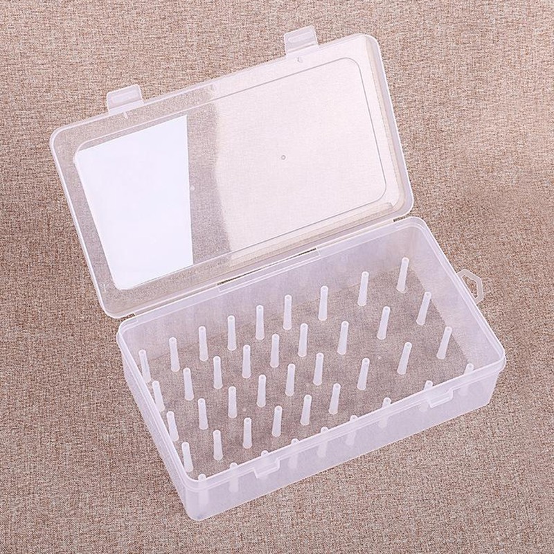 28x19.5x6.3cm Thread Storage Box 42 Pieces Spools Bobbin Carrying Case Container