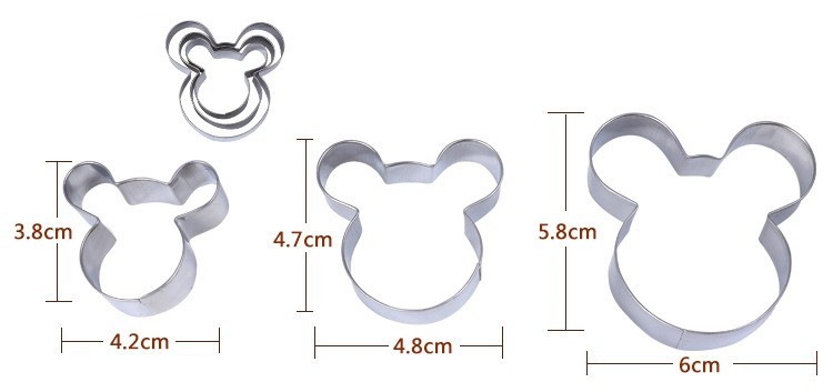 Mickey Cookie Cutter Fast Shipping Stainless Steel Cut Biscuit Mold Cooking Tools Set Vegetable Chopper Kitchen Accessories