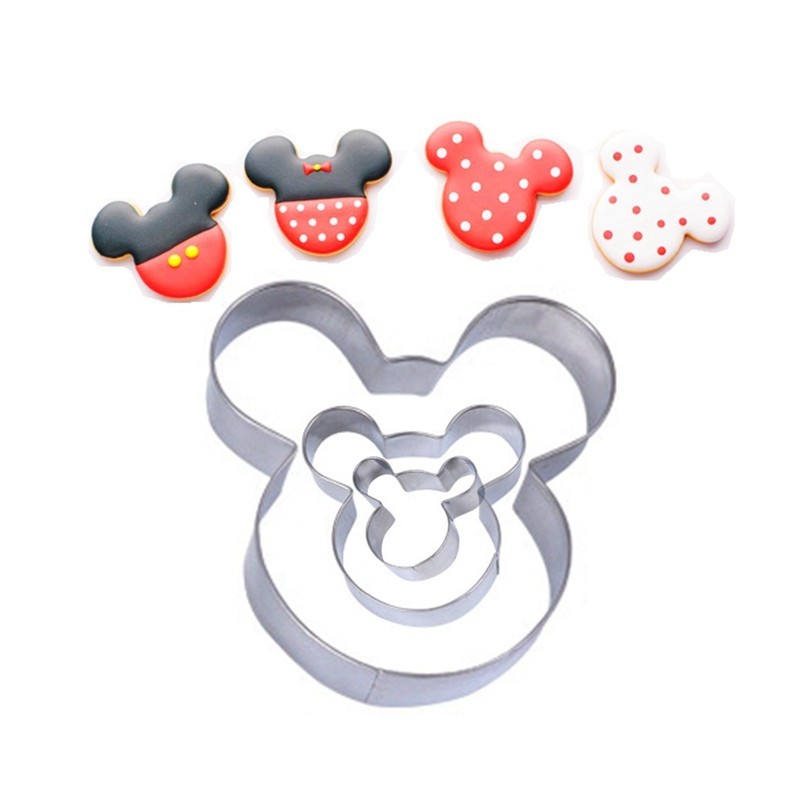 3pcs Mickey Cookie Cutter Fast Shipping Stainless Steel Cut Biscuit Mold Cooking Tools Set Vegetable Chopper Kitchen Accessories (2)