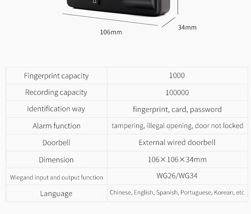 Bx6 Bx10 Biometric Access Control Intercom Machine Digital Electric ...