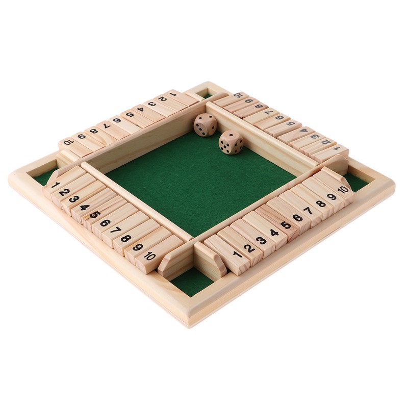 Deluxe Four Sided 10 Numbers Shut The Box Board Game Set for Adults Families Deluxe Four Sided 10 Numbers Shut The Box Board Game Set for Adults Families