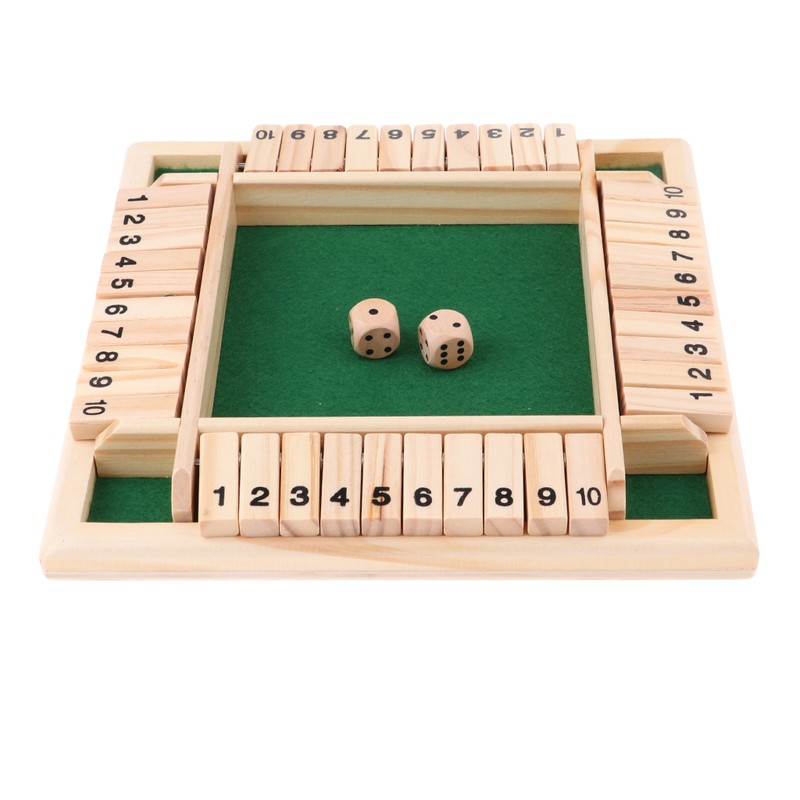 Deluxe Four Sided 10 Numbers Shut The Box Board Game Set for Adults Families Deluxe Four Sided 10 Numbers Shut The Box Board Game Set for Adults Families