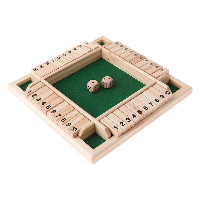 Deluxe Four Sided 10 Numbers Shut The Box Board Game Set for Adults Families Deluxe Four Sided 10 Numbers Shut The Box Board Game Set for Adults Families