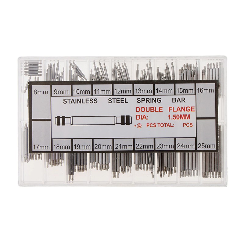 8mm-25mm Watchmakers Watch Spring Bars Strap Link Pins Stainless Steel Repair Kit Tool